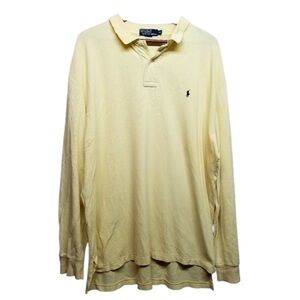 POLO RALPH LAUREN Pique Long Sleeve Polo Shirt in Butter Yellow Size XXL—SPRING!